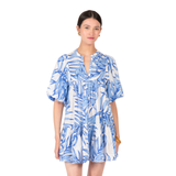 Mini Dress Cruz Blue Palm