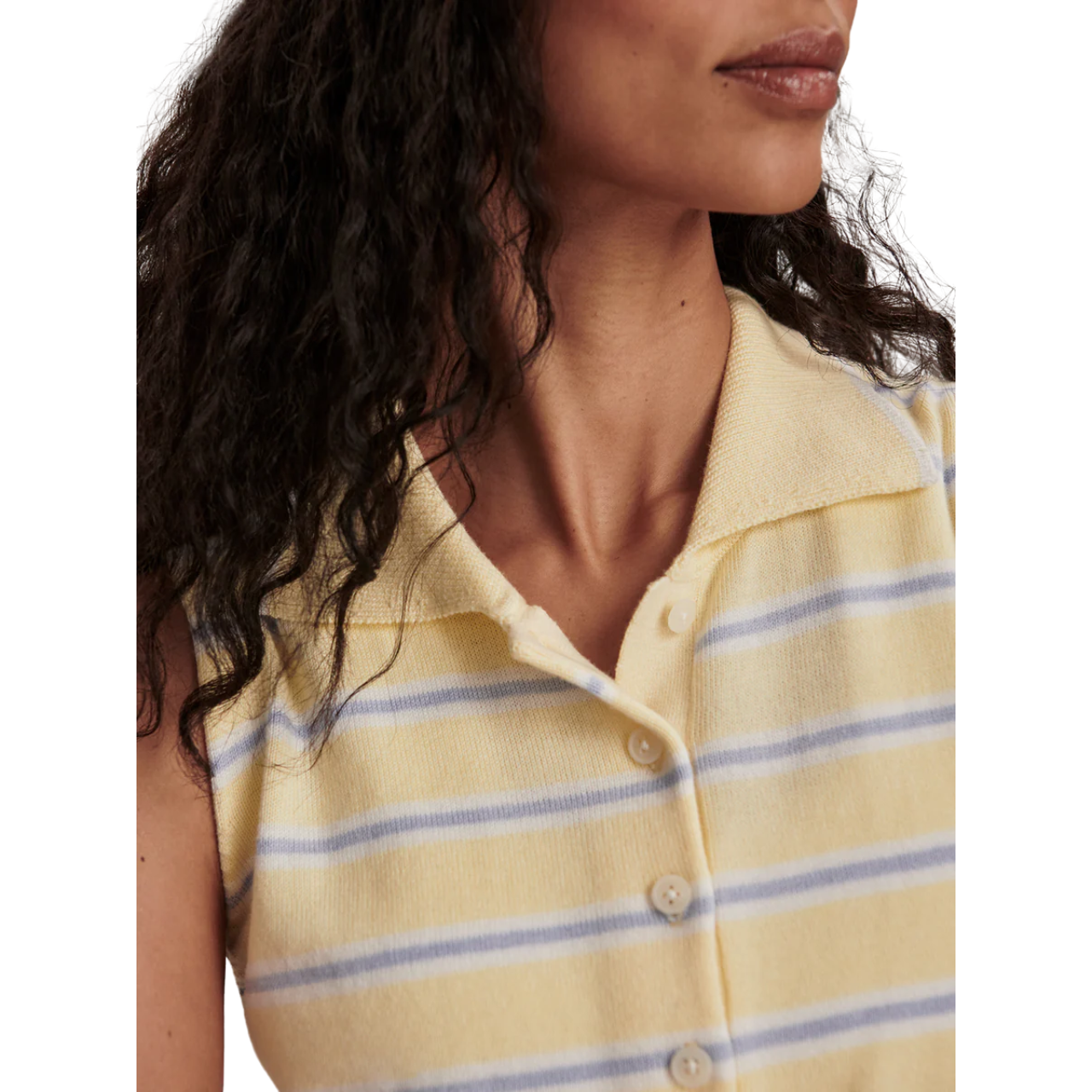 Rue Polo Tank Anise Flower/Blue
