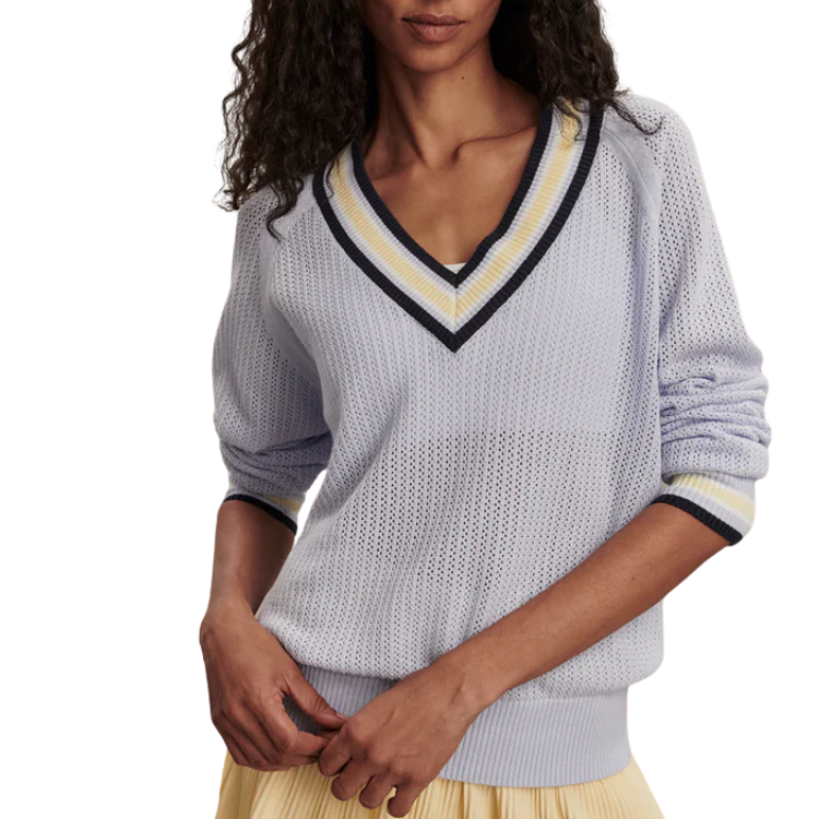 Maurice V-Neck Sweater Xenon Blue