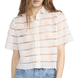 The Lattice Crochet Blouse Cream
