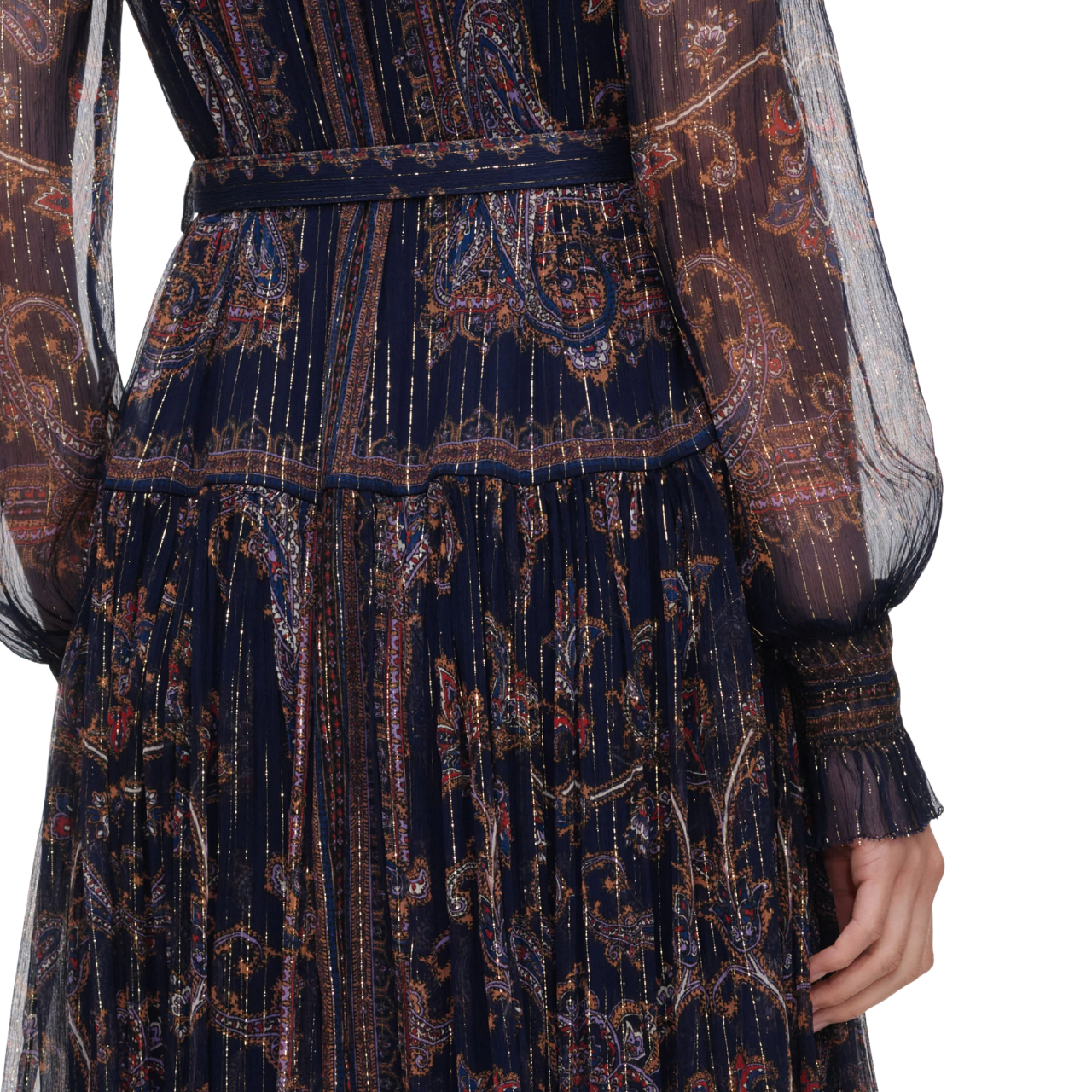 Navy Georgette Midi Dress