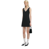 Crepe Crystal Trim Dress Black