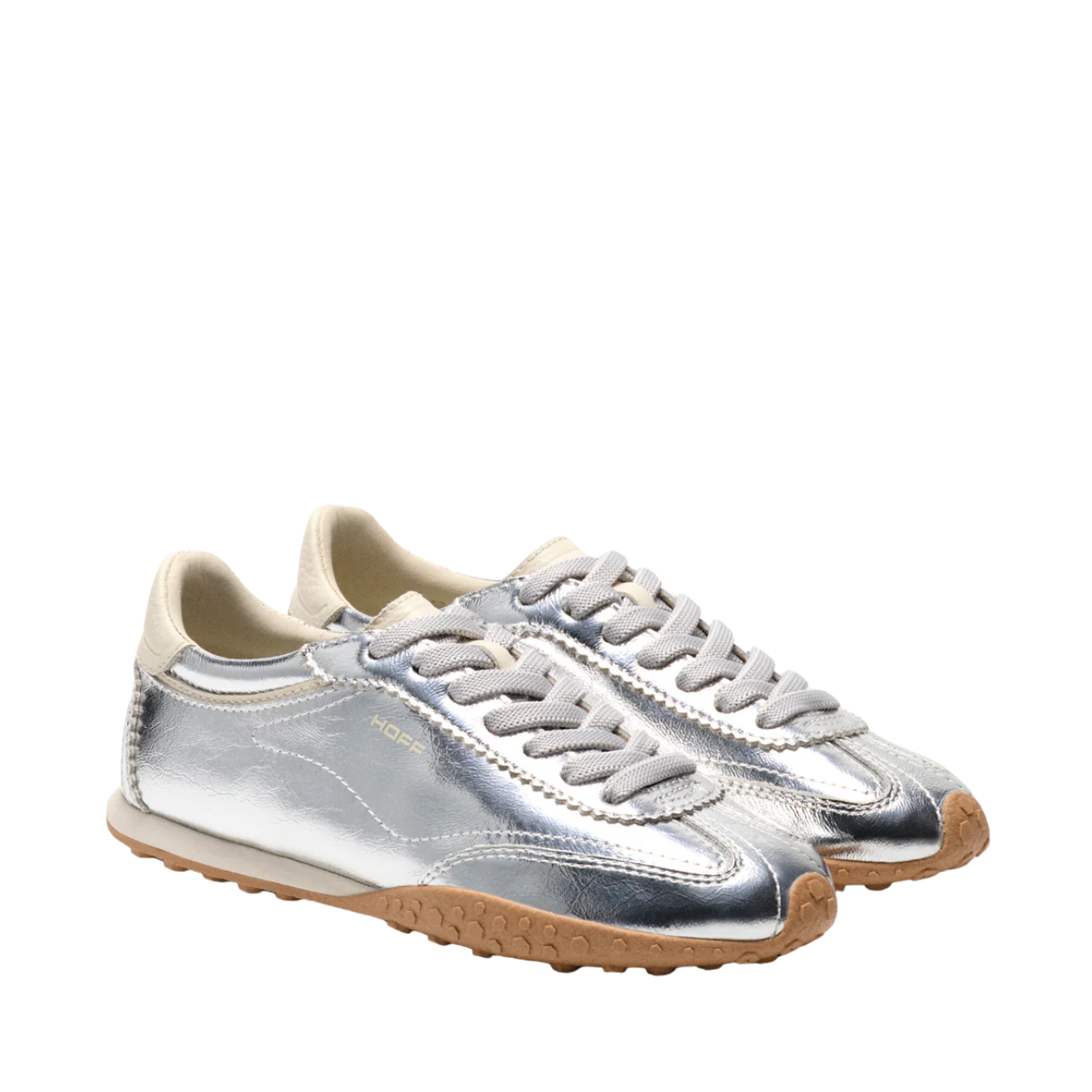 Bridge Metallic Silver Trainers