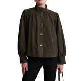 Zonie Suede Jacket Black Olive
