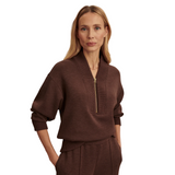 Sally Half Zip Sweat Coffee Bean