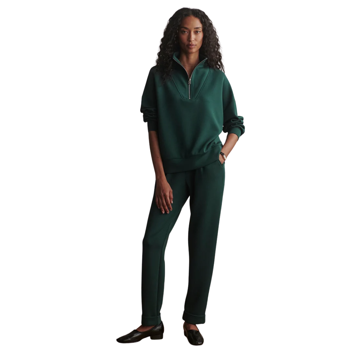 Hawley Half Zip Sweat Pine