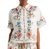 Stitched Garden Off White Blouse