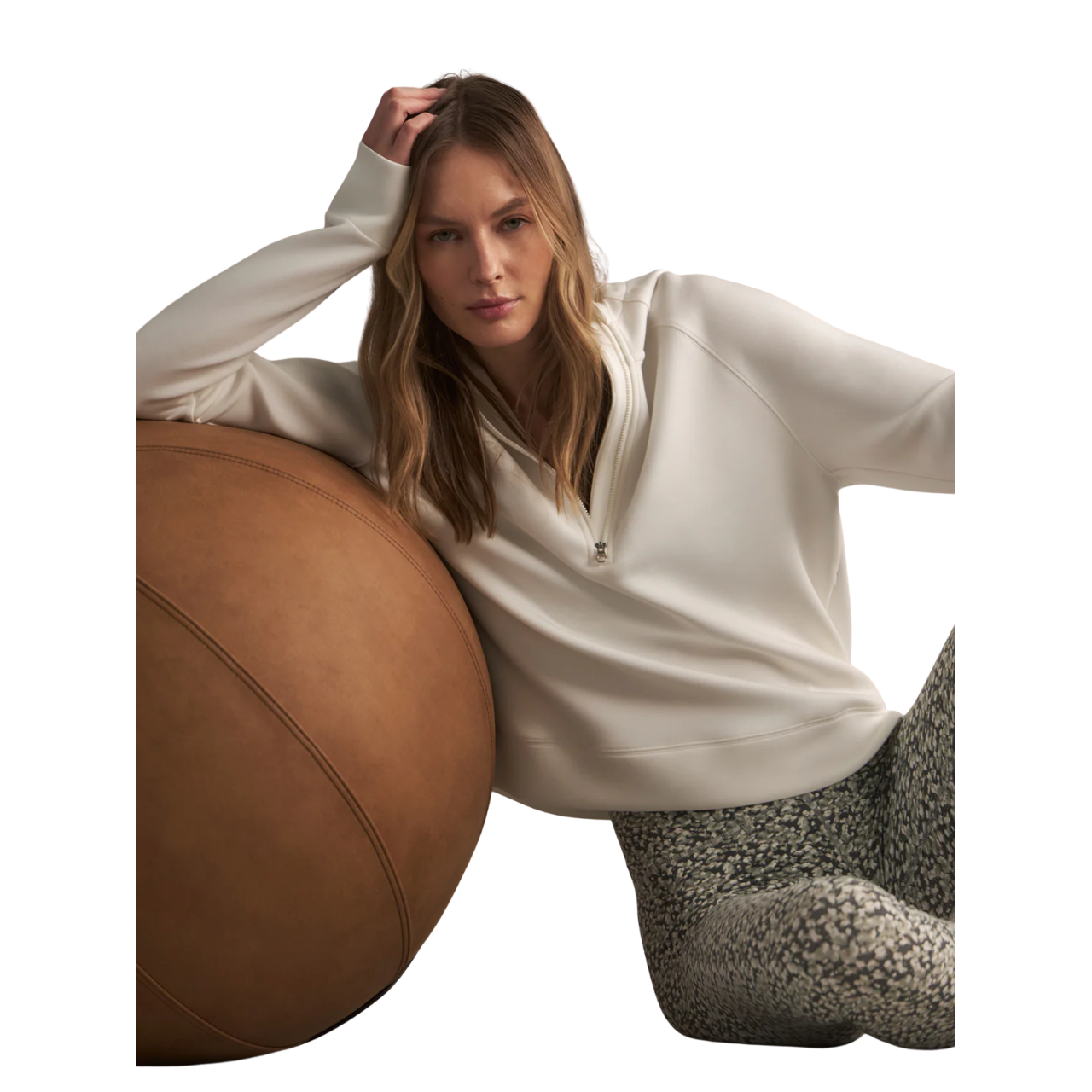 Karo Half Zip Midlayer White