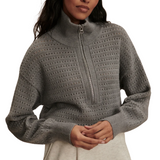 Darla Half Zip Knit - Silver Melange