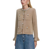 Gold Crystal Trim Cardigan