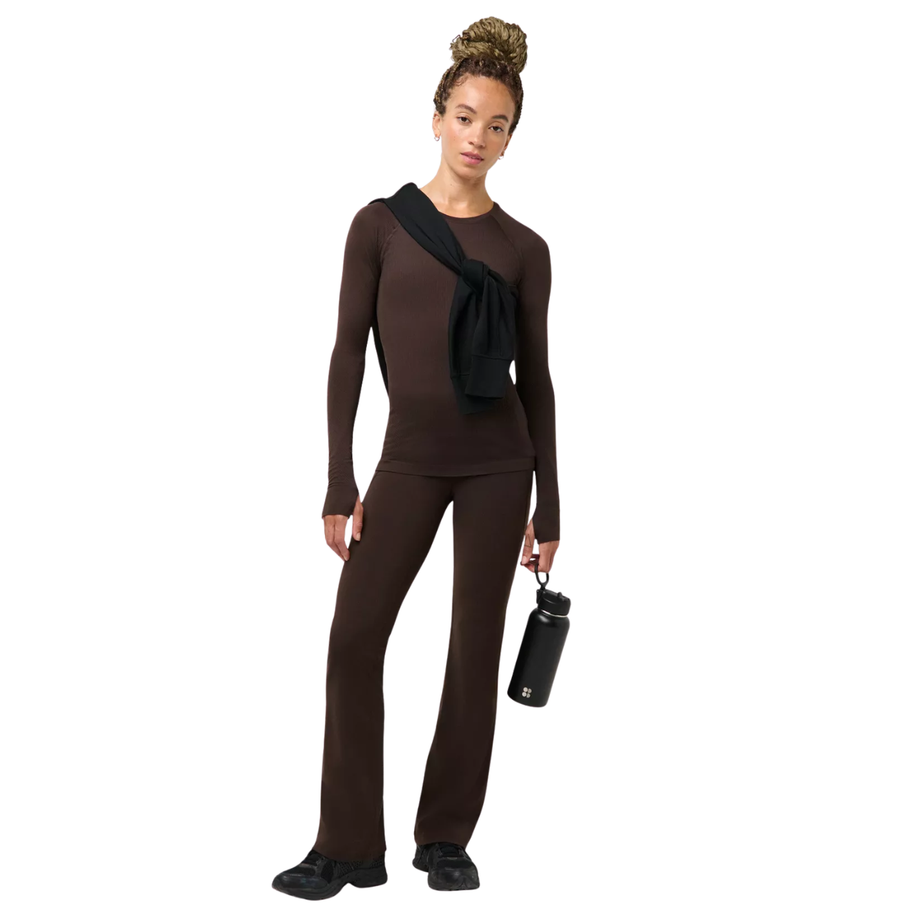 Seamless Textured LS Top Espresso