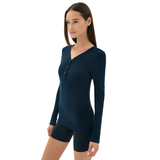 Louise Rib Henley LS Top Indigo