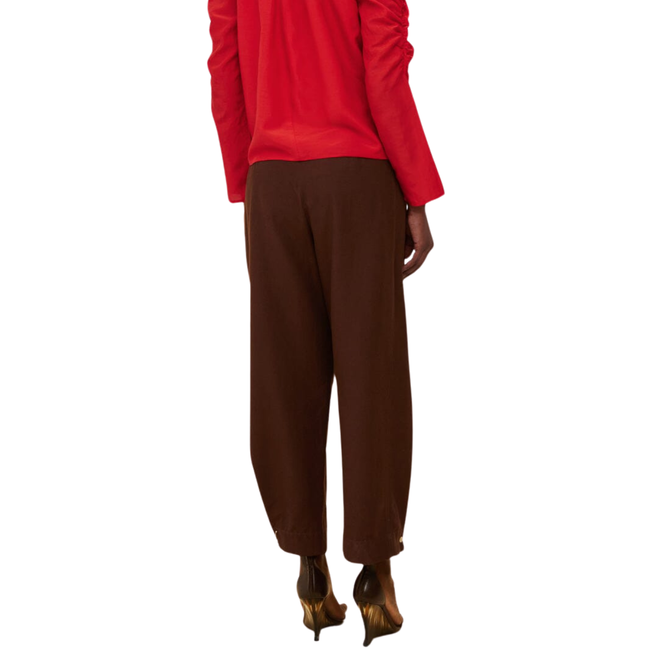 Coffee Topstitched Pants