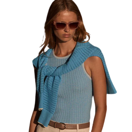 Hanson Knit Tank Mist Blue