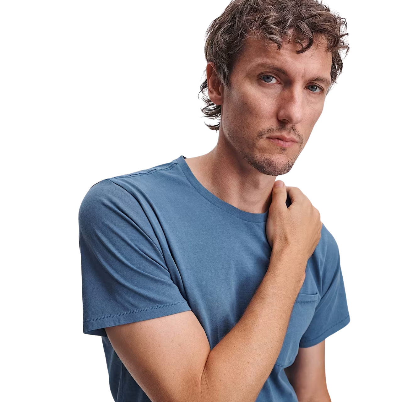 Garment Dye Pocket Tee Blue