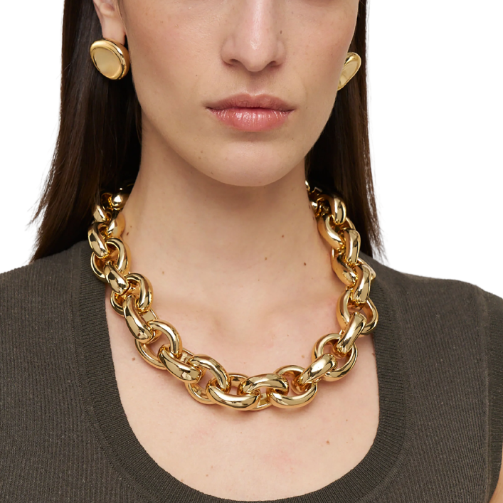 Bean Link Necklace Gilded Gold