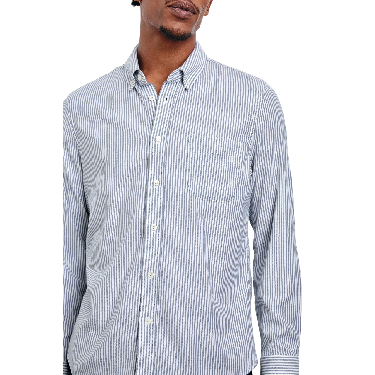 Vance Men's Shirt Blue White Stripe