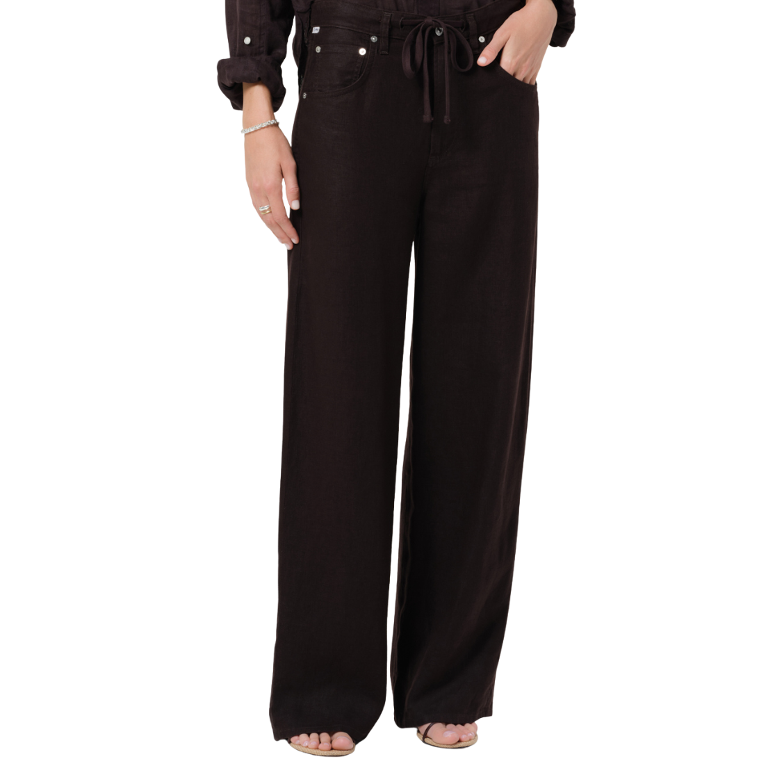 Brynn Linen Choco Linen Trousers