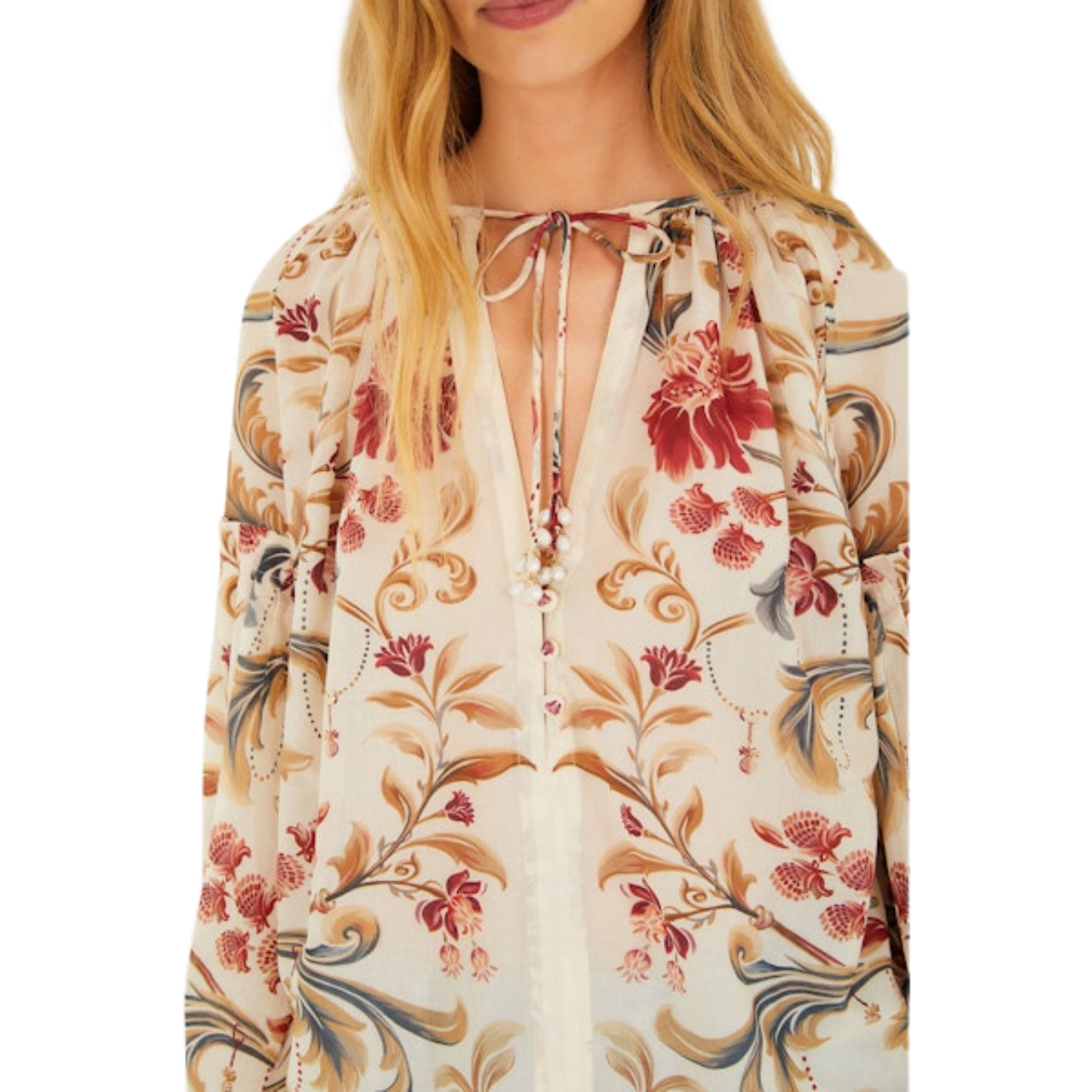 Royal Garden Blouse Sand