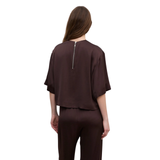 Woven Fluid T Shirt Brown