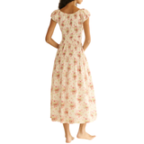 Quinette Ivory Lantana Floral Dress