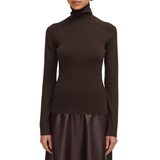 Lola Espresso Silk Stretch High Neck Top