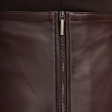 Helius Mahogany Soft Nappa Leather Skirt