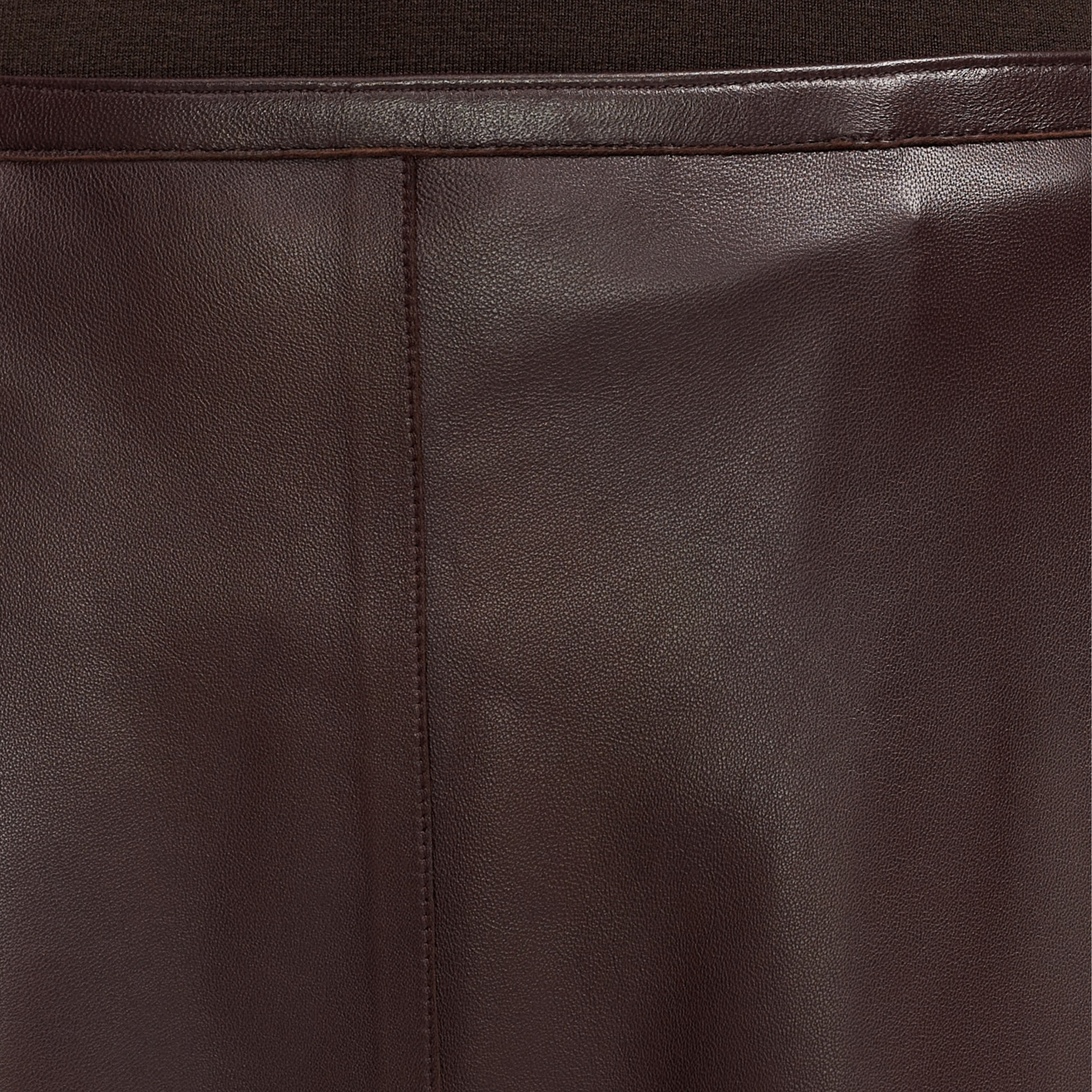 Helius Mahogany Soft Nappa Leather Skirt