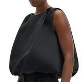 Valentina Knotted Shoulder Top Black
