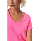 Sonoma Tee Raw Hem Fluo Pink