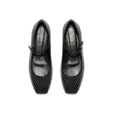 Uma Mini Stud Flats Black