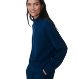 Mavis Mock Neck Sweat Sea Blue