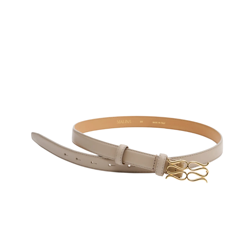 Monogram Leather Belt Light Taupe