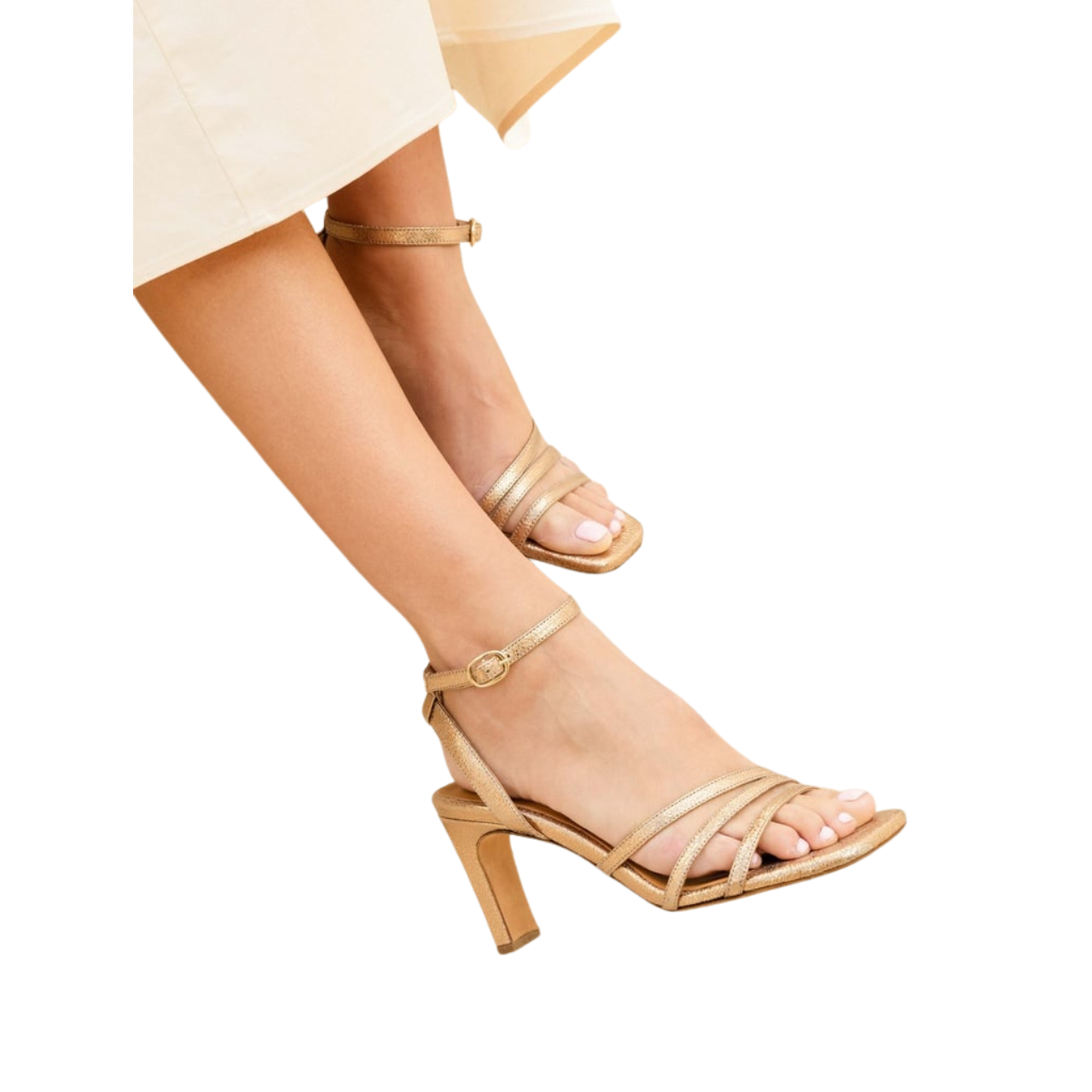 Davina Heeled Sandal Sepia Gold