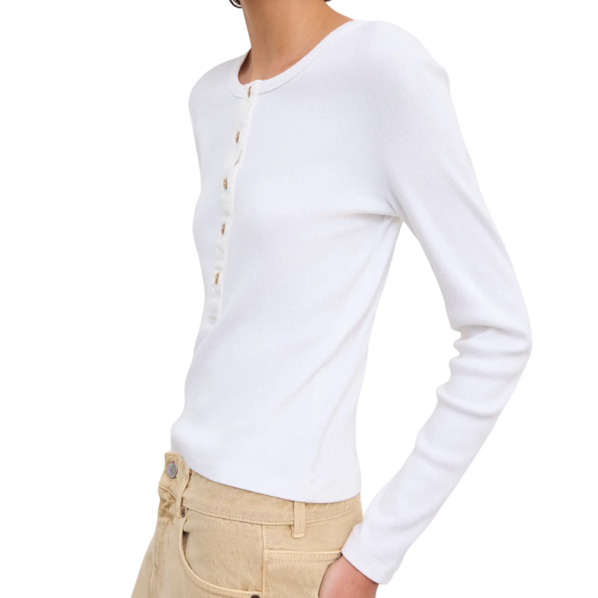 White Henley Top