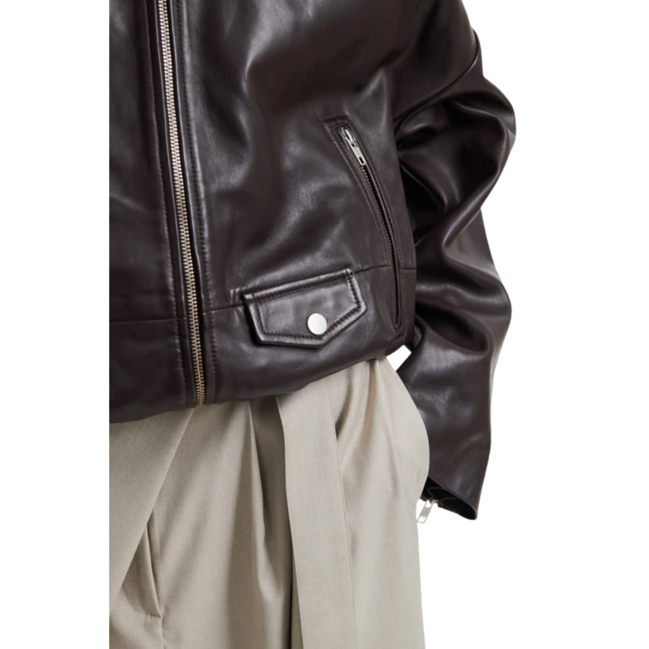 Boston Leather Jacket Fudge