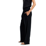 Smocked Waist Wide Leg Black