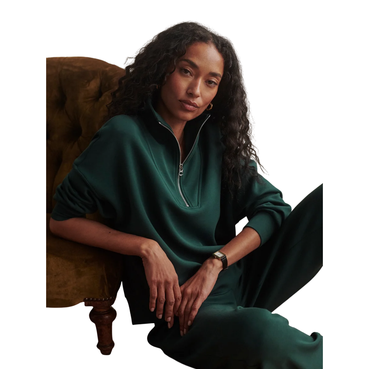 Hawley Half Zip Sweat Pine