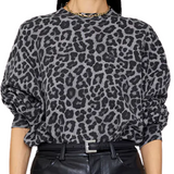 Miles Sweatshirt Grey Leopard