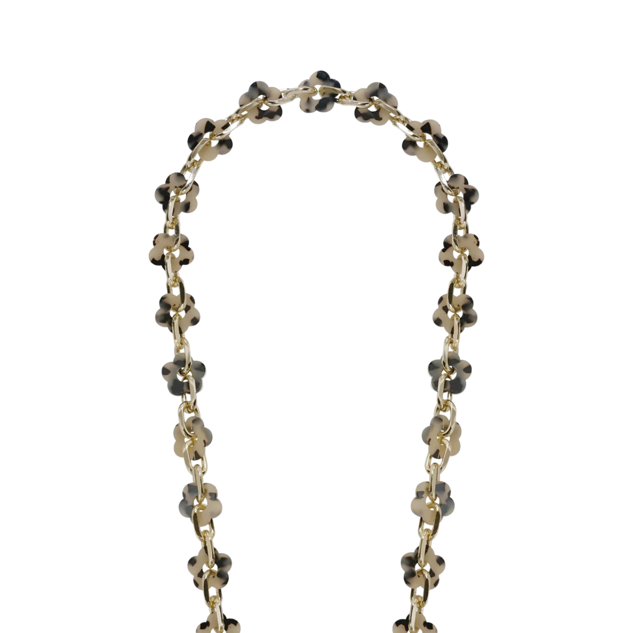 Cassy Long Chain Beige Flowers