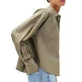 Martha Poplin Striped Shirt Green