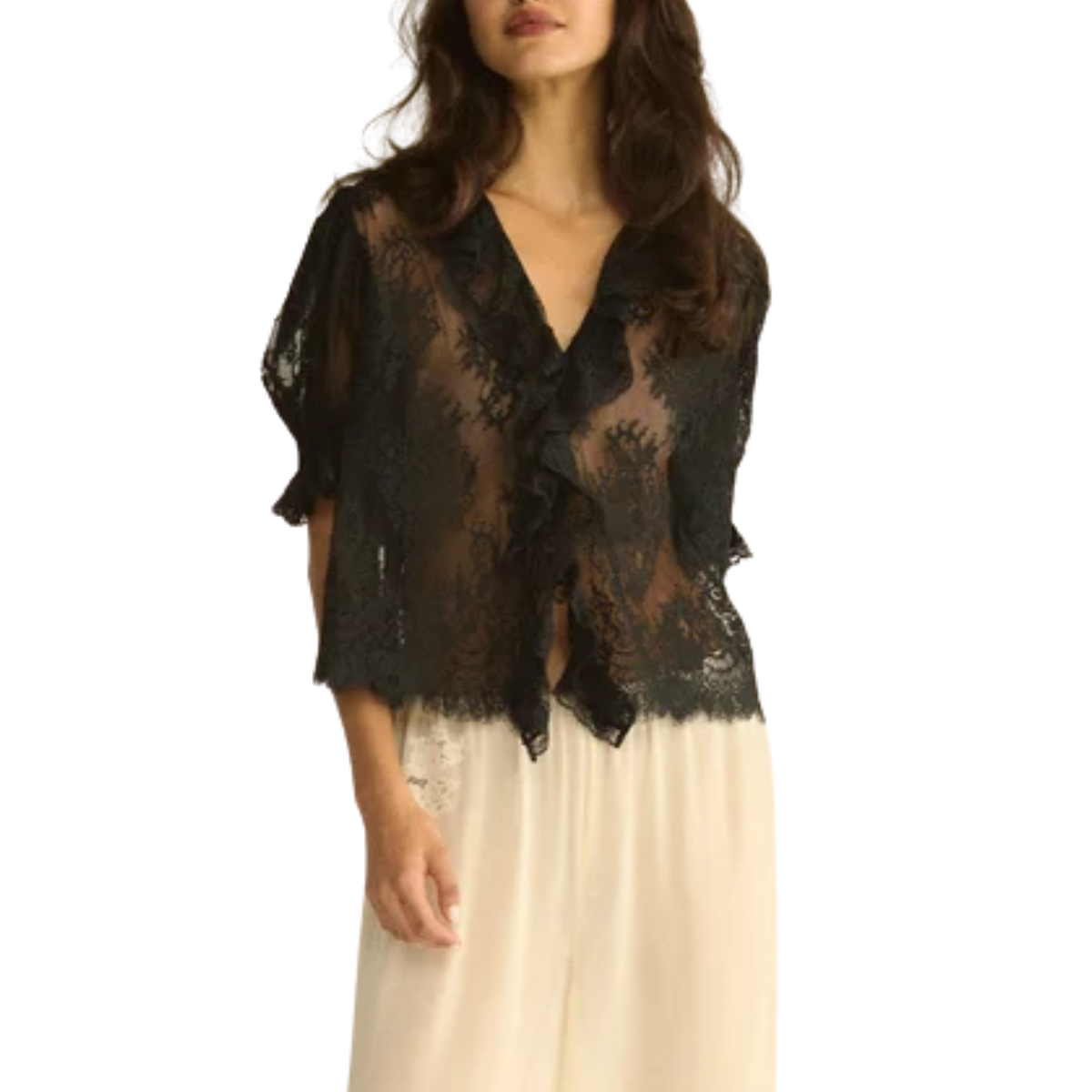 Henri Black Lace Top