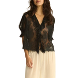 Henri Black Lace Top