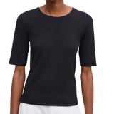 Fitted Rib Tee Black