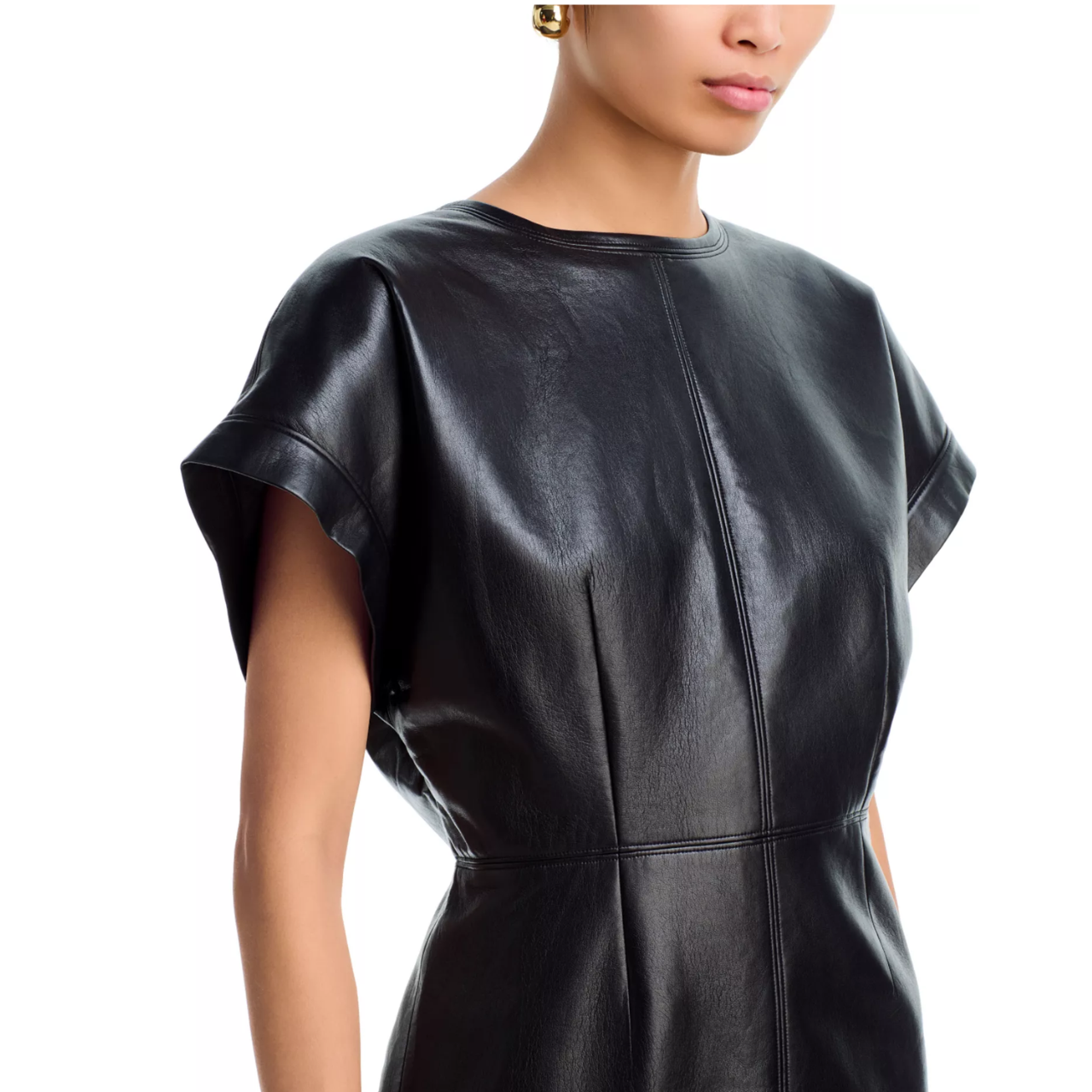 Zelie Dress Black Recycled Leather