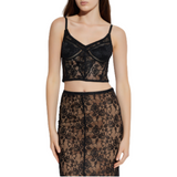 Lace Strappy Top Black