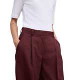 Relaxed Wool Trousers Burgundy