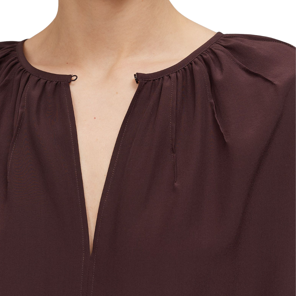 Rina Silk Top Mahogany