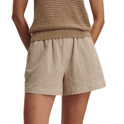 Darina Shorts 4 Birch Taupe Stripe