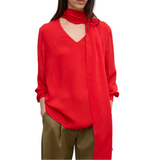 Chiffon Scarf Blouse Red